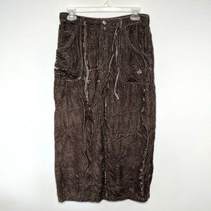 J. Jill Crushed Velvet Brown Grey Maxi Skirt 10